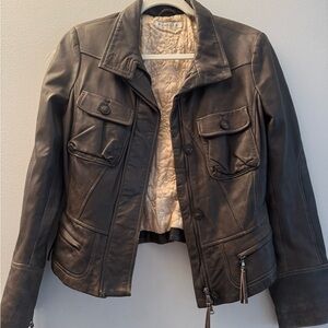 MARELLA Dark Brown Leather Jacket